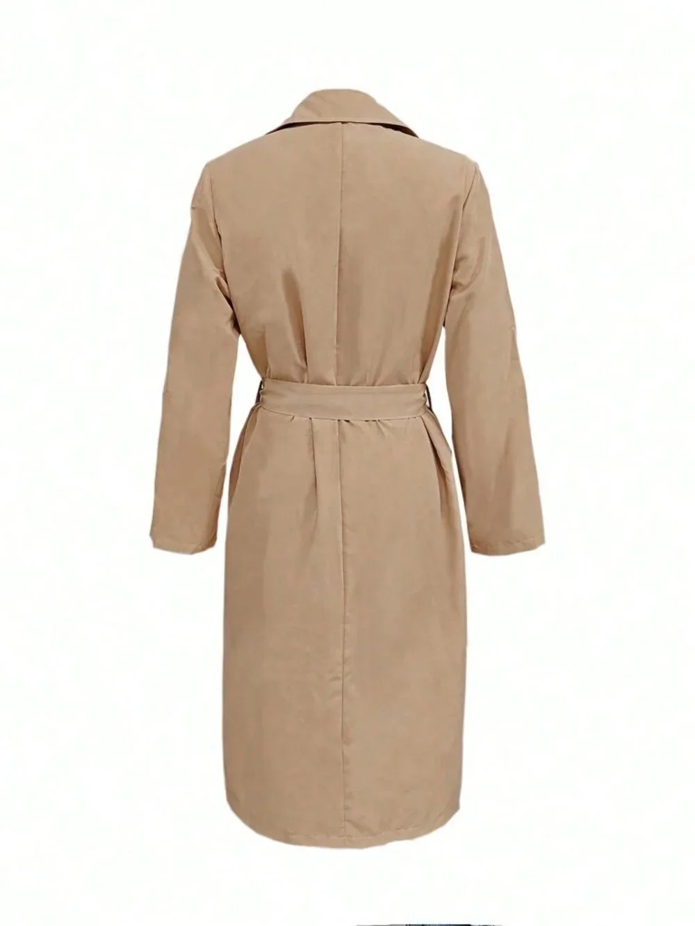 Khaki Casual Women's Trench Coat - Picture 2 of 6